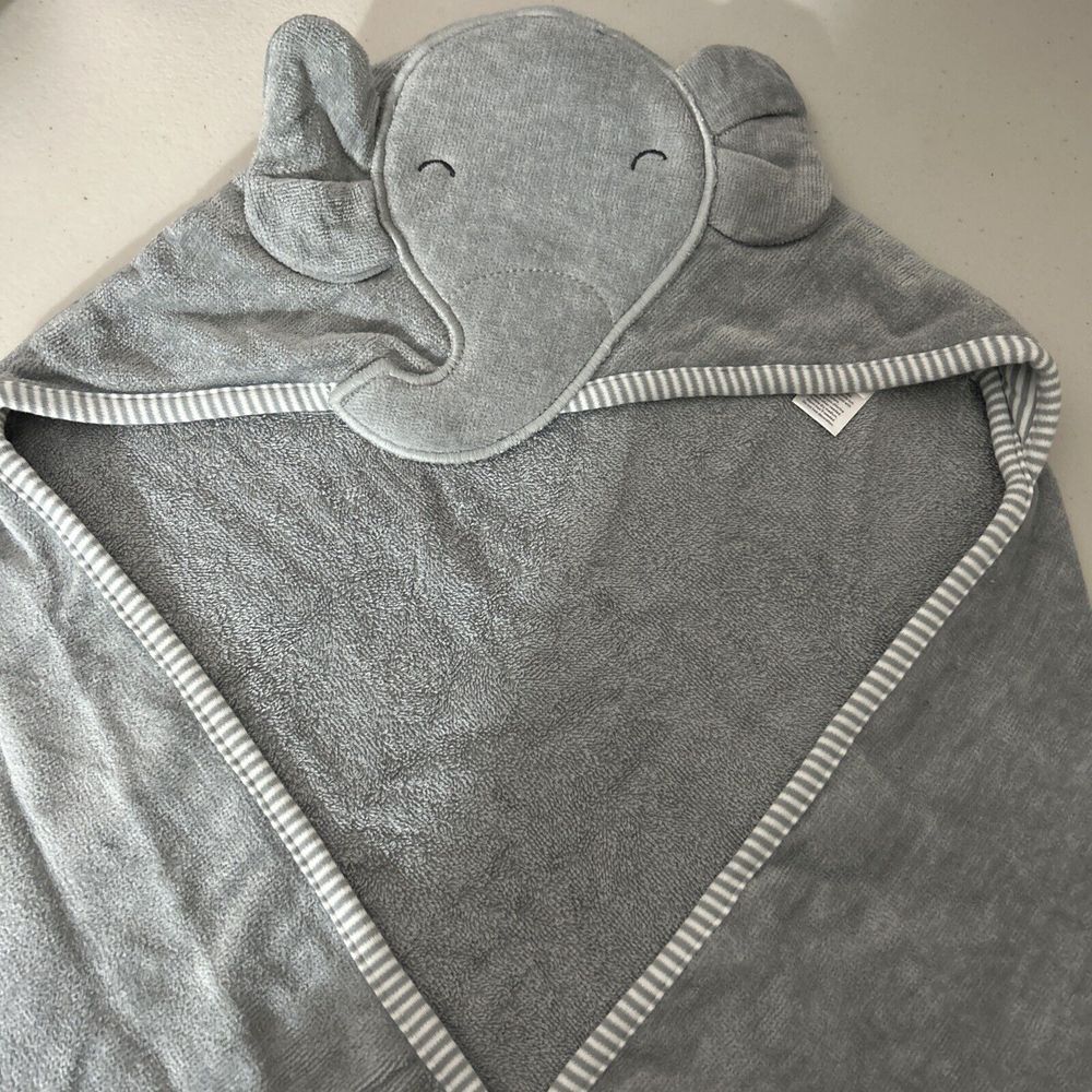 Carter's Baby Elephant Hooded Towel  Infant Gray 30X30